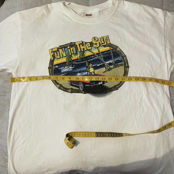 SOLD 2005 Corvette Fun Fest Mid-American 2 Sided Graphic T Shirt Sz XL White … - Picture 4 of 9